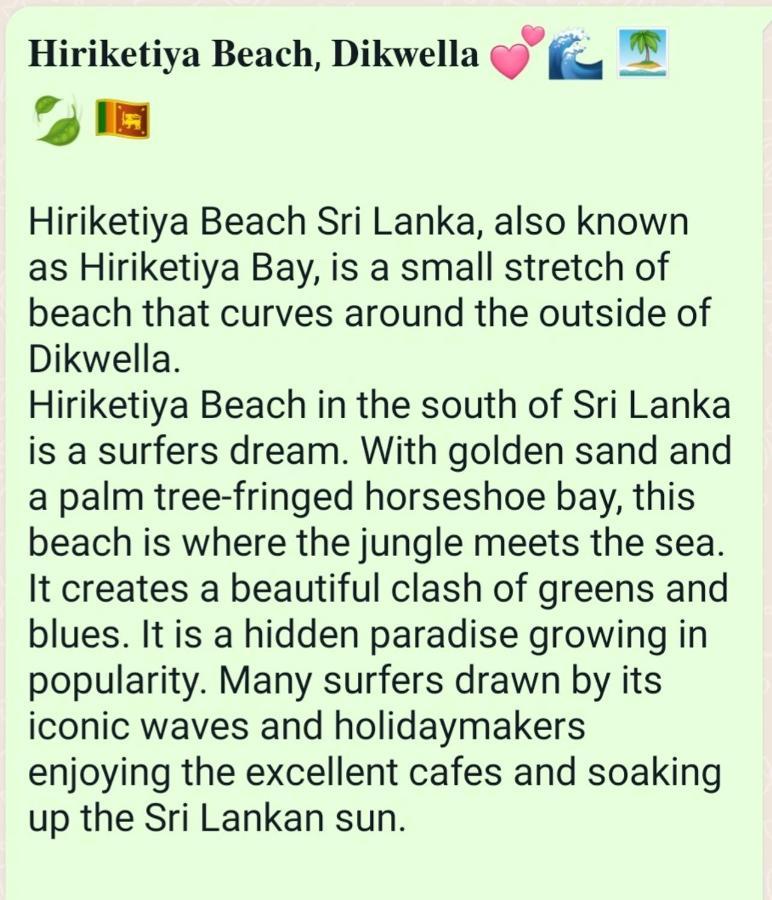 Seacoast Sanctuary Beach Hotel Dikwella Sur Exterior foto